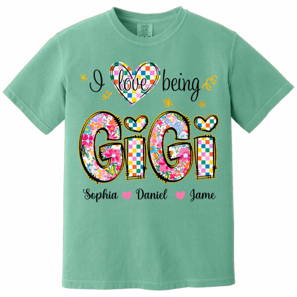 Love Being Gigi With Grandkids T-Shirt, Custom Nickname and Kid, Gift For Mother's Day T1807 - Image 6