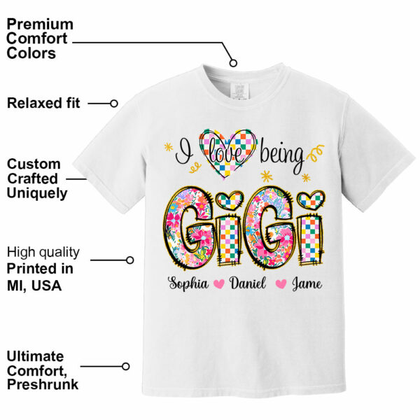 Love Being Gigi With Grandkids T-Shirt, Custom Nickname and Kid, Gift For Mother's Day T1807 - Image 14