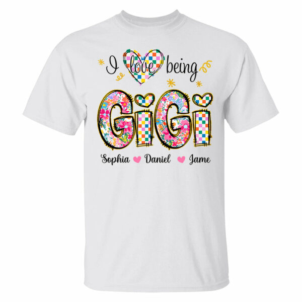 Love Being Gigi With Grandkids T-Shirt, Custom Nickname and Kid, Gift For Mother's Day T1807 - Image 9