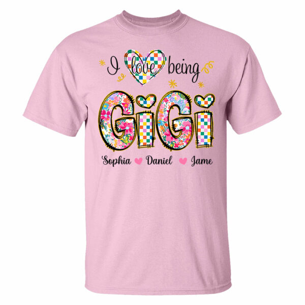 Love Being Gigi With Grandkids T-Shirt, Custom Nickname and Kid, Gift For Mother's Day T1807 - Image 10