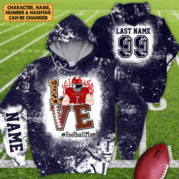 Love Football Bleach All Over Print Shirt Custom Shirt Gift For Football Player Football Lovers H2511