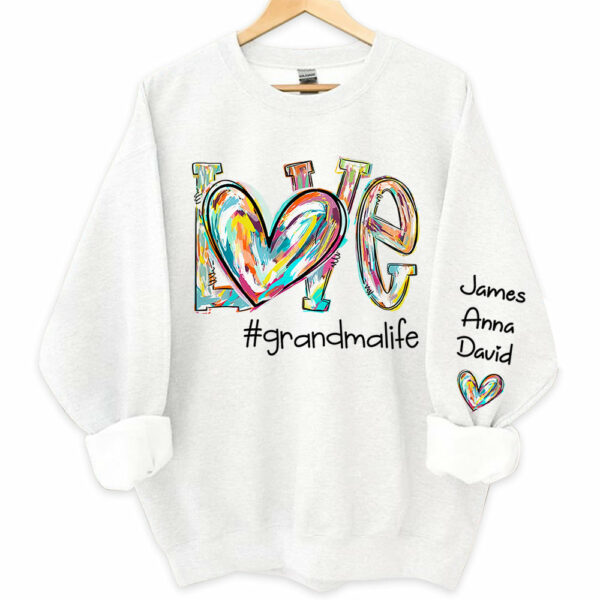Love Grandma Life Fall Autumn Personalized Sweatshirt - Image 2