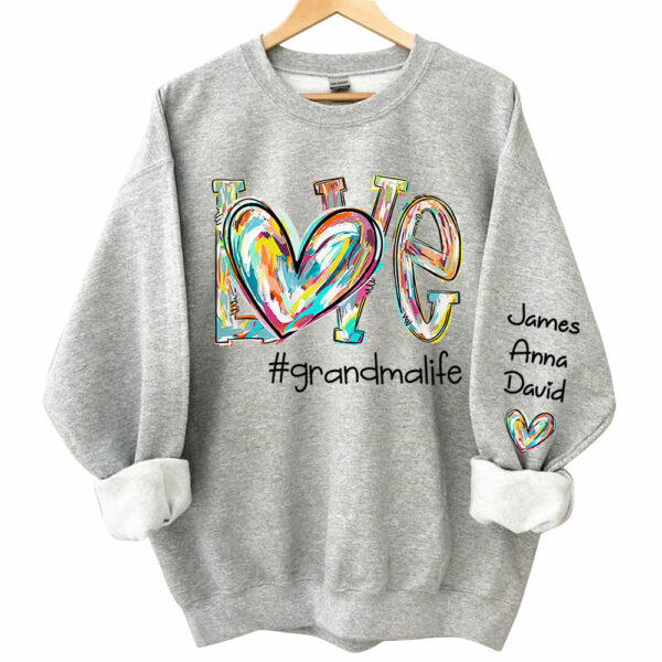 Love Grandma Life Fall Autumn Personalized Sweatshirt - Image 3