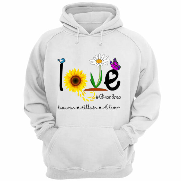 Love Grandma Life Flower Butterfly Personalized Shirt For Grandmother - Image 3