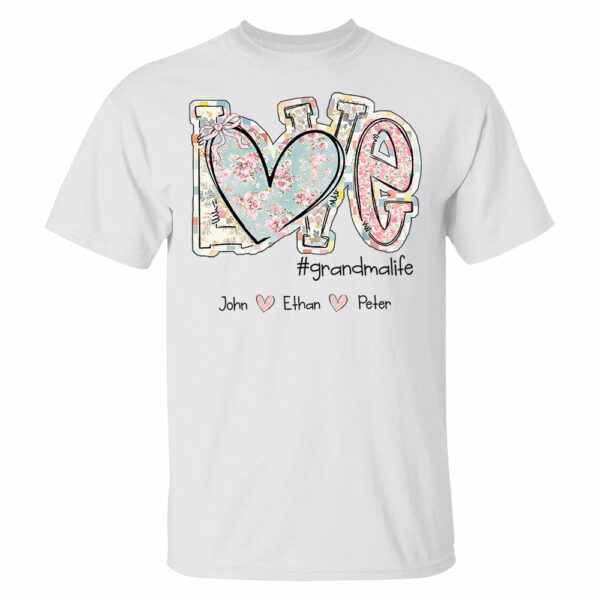 Love Grandmalife - Custom Nickname & Kid Names Vintage Floral Shirt For Mother's Day NA04 - Image 2