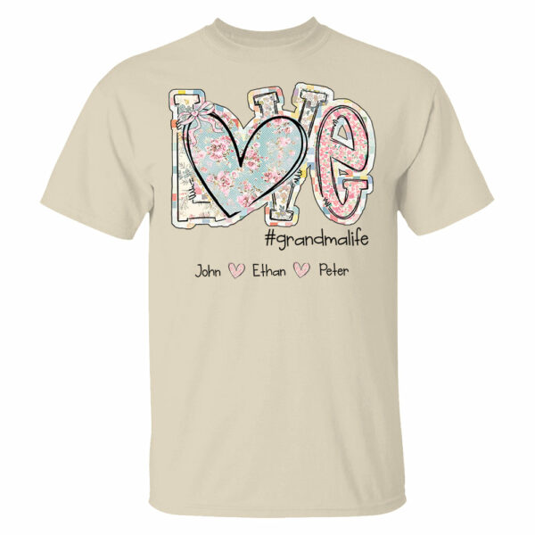 Love Grandmalife - Custom Nickname & Kid Names Vintage Floral Shirt For Mother's Day NA04 - Image 3