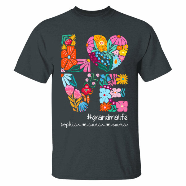 Love Grandmalife - Cute Personalized Floral Shirt For Mother's Day - Custom Kids Names NA04 - Image 7