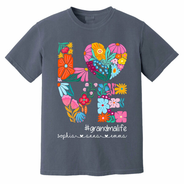 Love Grandmalife - Cute Personalized Floral Shirt For Mother's Day - Custom Kids Names NA04 - Image 13