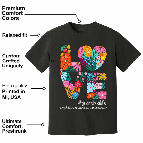 Love Grandmalife - Cute Personalized Floral Shirt For Mother's Day - Custom Kids Names NA04 - Image 5