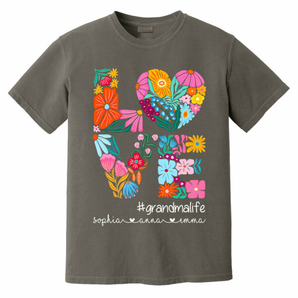 Love Grandmalife - Cute Personalized Floral Shirt For Mother's Day - Custom Kids Names NA04 - Image 14