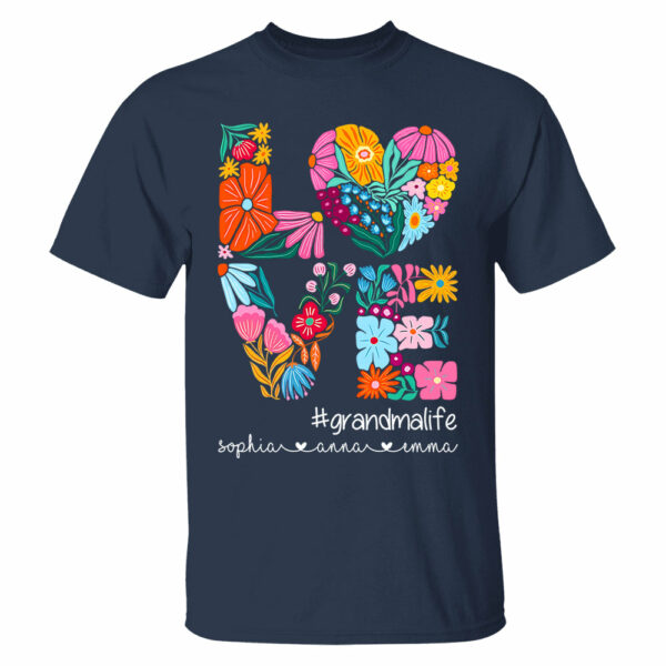 Love Grandmalife - Cute Personalized Floral Shirt For Mother's Day - Custom Kids Names NA04 - Image 9