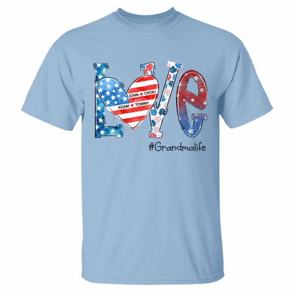 Love Grandmalife 4th of July Shirt, Custom Kids Names, Personalized Shirt - Image 7