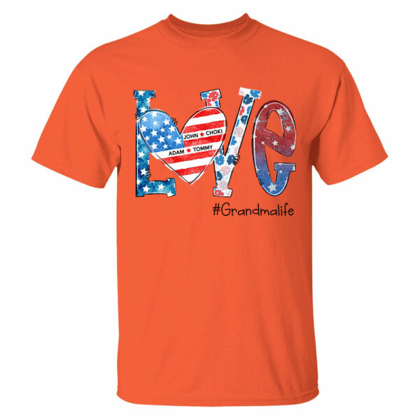 Love Grandmalife 4th of July Shirt, Custom Kids Names, Personalized Shirt - Image 3