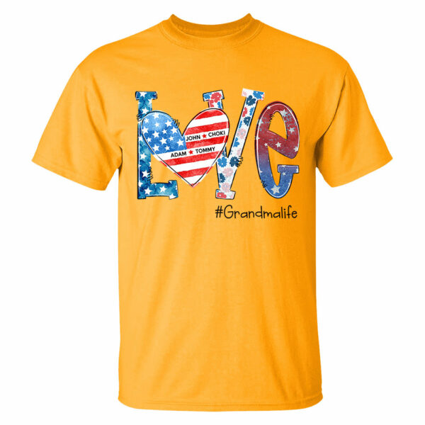 Love Grandmalife 4th of July Shirt, Custom Kids Names, Personalized Shirt - Image 11