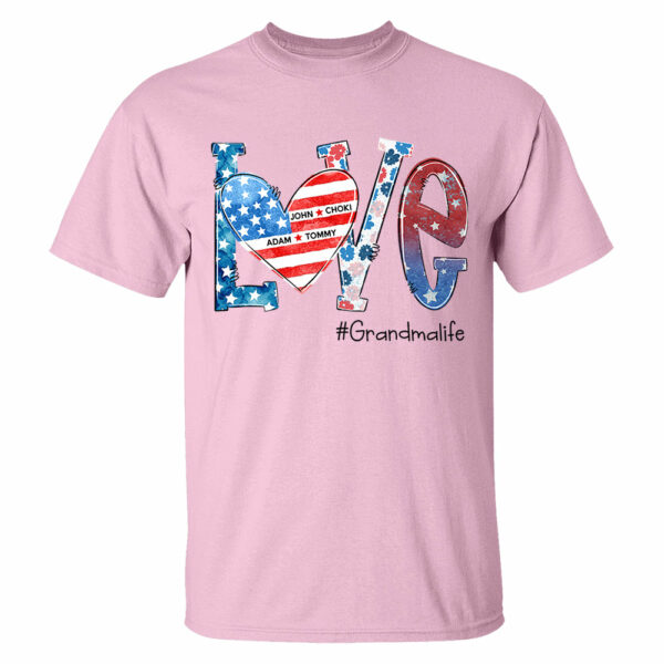 Love Grandmalife 4th of July Shirt, Custom Kids Names, Personalized Shirt - Image 9