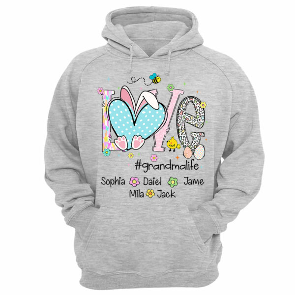 Love Grandmalife Easter Bunny Gift For Family, Custom Grandma And Grandkids T-Shirt T1807 - Image 11