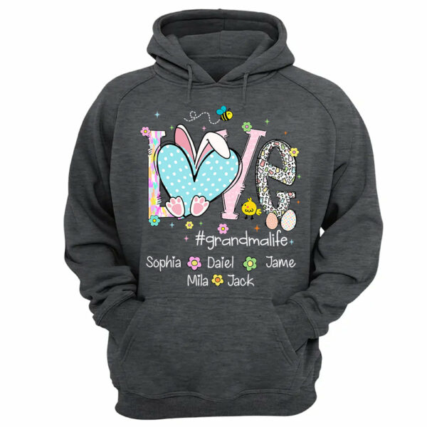 Love Grandmalife Easter Bunny Gift For Family, Custom Grandma And Grandkids T-Shirt T1807 - Image 12