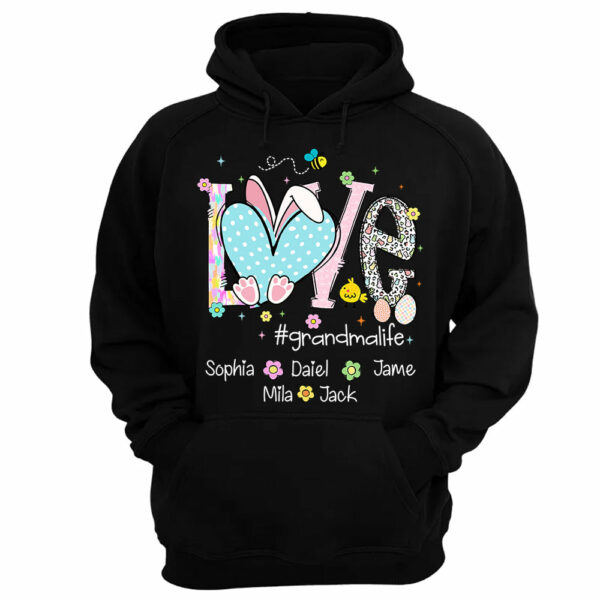 Love Grandmalife Easter Bunny Gift For Family, Custom Grandma And Grandkids T-Shirt T1807 - Image 13