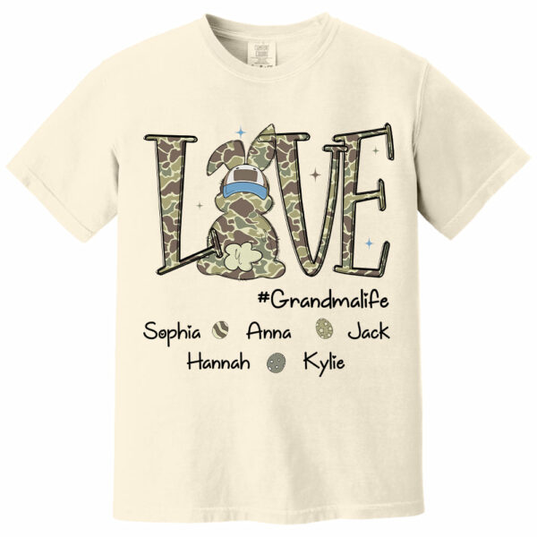 Love Grandmalife Easter Bunny T-Shirt, Custom Custom Gift For Nickname and Kids Names T1807 - Image 6