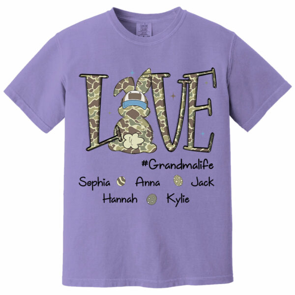 Love Grandmalife Easter Bunny T-Shirt, Custom Custom Gift For Nickname and Kids Names T1807 - Image 7