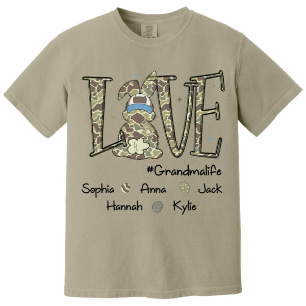 Love Grandmalife Easter Bunny T-Shirt, Custom Custom Gift For Nickname and Kids Names T1807 - Image 10