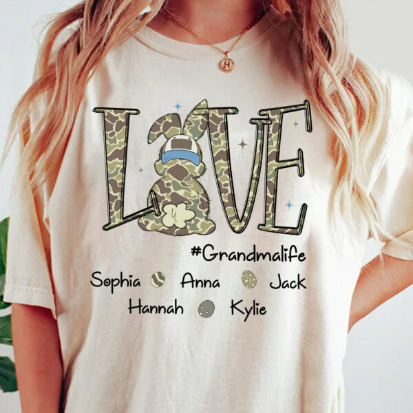 Love Grandmalife Easter Bunny T-Shirt, Custom Custom Gift For Nickname and Kids Names T1807