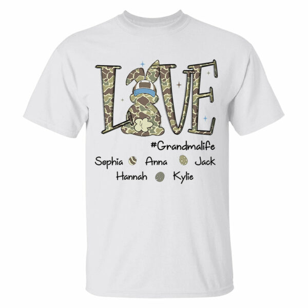Love Grandmalife Easter Bunny T-Shirt, Custom Custom Gift For Nickname and Kids Names T1807 - Image 2