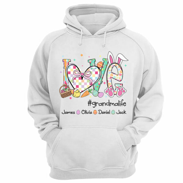 Love Grandmalife Easter Gift For Family, Custom Grandma And Grandkids T-Shirt T1807 - Image 11