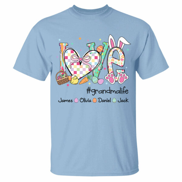 Love Grandmalife Easter Gift For Family, Custom Grandma And Grandkids T-Shirt T1807 - Image 6
