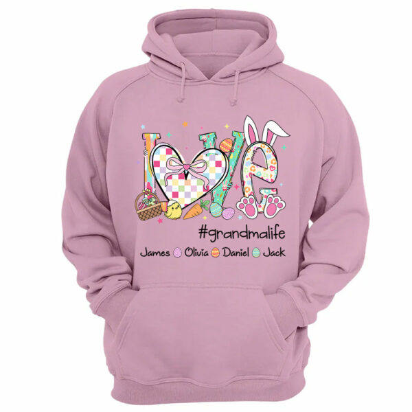 Love Grandmalife Easter Gift For Family, Custom Grandma And Grandkids T-Shirt T1807 - Image 13