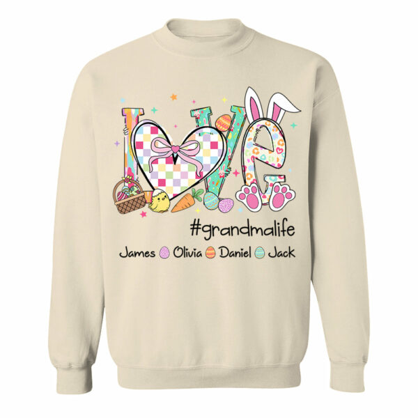 Love Grandmalife Easter Gift For Family, Custom Grandma And Grandkids T-Shirt T1807 - Image 10
