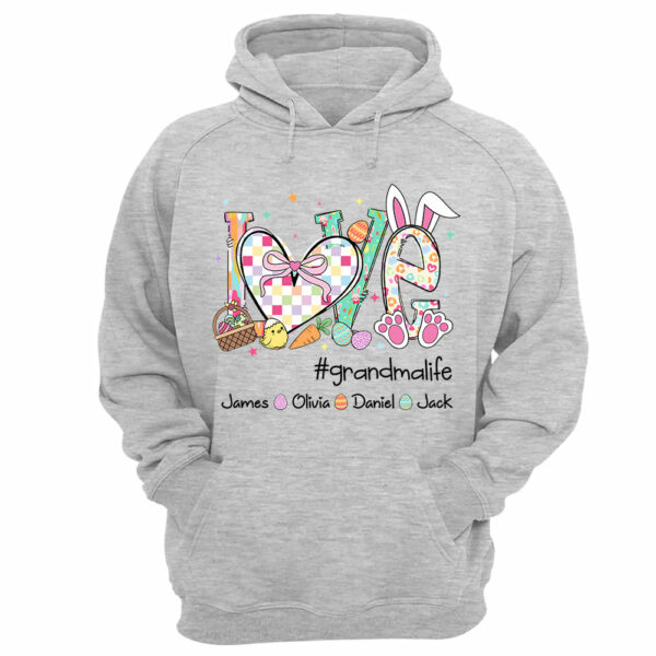 Love Grandmalife Easter Gift For Family, Custom Grandma And Grandkids T-Shirt T1807 - Image 12