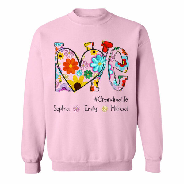 Love Grandmalife Spring Floral And Grandkids Mother's Day T-Shirt - Image 8