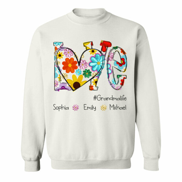 Love Grandmalife Spring Floral And Grandkids Mother's Day T-Shirt - Image 6