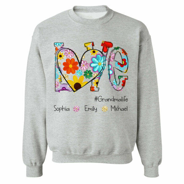Love Grandmalife Spring Floral And Grandkids Mother's Day T-Shirt - Image 7