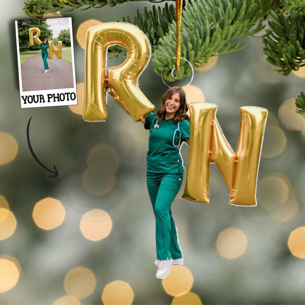 Love Nurse Life Customized Your Photo Ornament - Personalized Custom Photo Mica Ornament - Nurse's Day, Appreciation, Christmas Gift For Nurse - Image 2