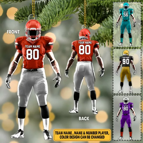 Luxury Ornament American Football Personalized Ornament Gift For Football Player Football Lovers K1702 - Image 2