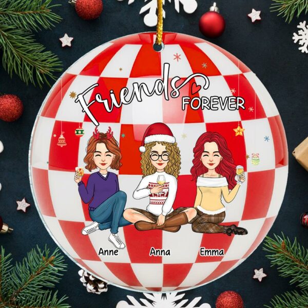Luxury Ornament Besties Forever - Personalized Acrylic Ornament Christmas Gift For Best Friends, BFF, Sisters - Image 3