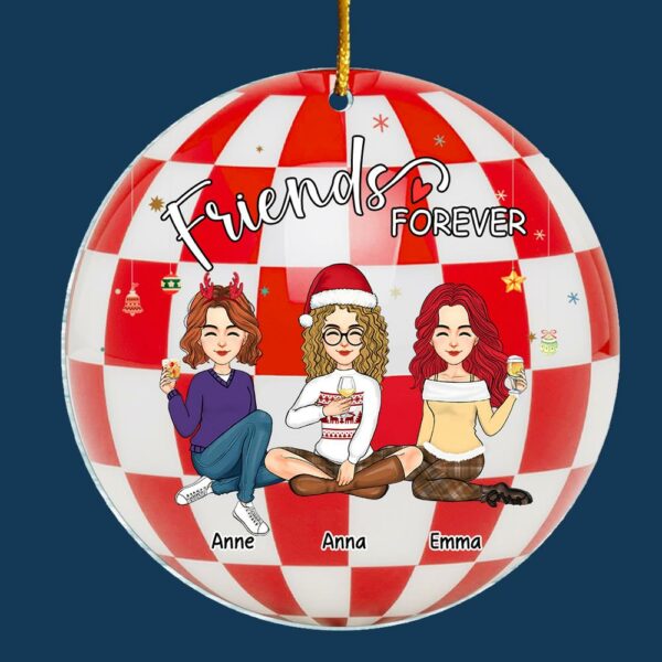 Luxury Ornament Besties Forever - Personalized Acrylic Ornament Christmas Gift For Best Friends, BFF, Sisters - Image 4