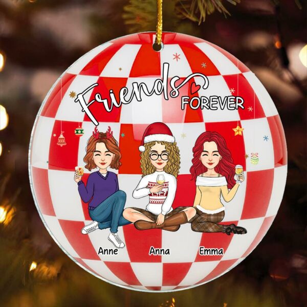 Luxury Ornament Besties Forever - Personalized Acrylic Ornament Christmas Gift For Best Friends, BFF, Sisters - Image 2