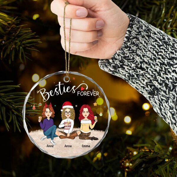 Luxury Ornament Besties Forever - Personalized Glass Ornament Christmas Gift For Best Friends, BFF, Sisters - Image 5