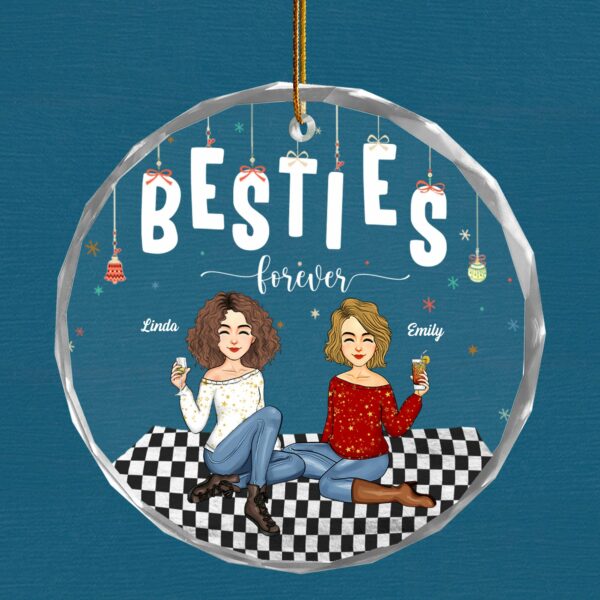 Luxury Ornament Besties Forever - Personalized Glass Ornament Gift For Besties, Best Friends - Image 4
