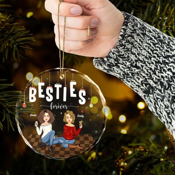 Luxury Ornament Besties Forever - Personalized Glass Ornament Gift For Besties, Best Friends - Image 5