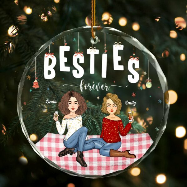 Luxury Ornament Besties Forever - Personalized Glass Ornament Gift For Besties, Best Friends - Image 3