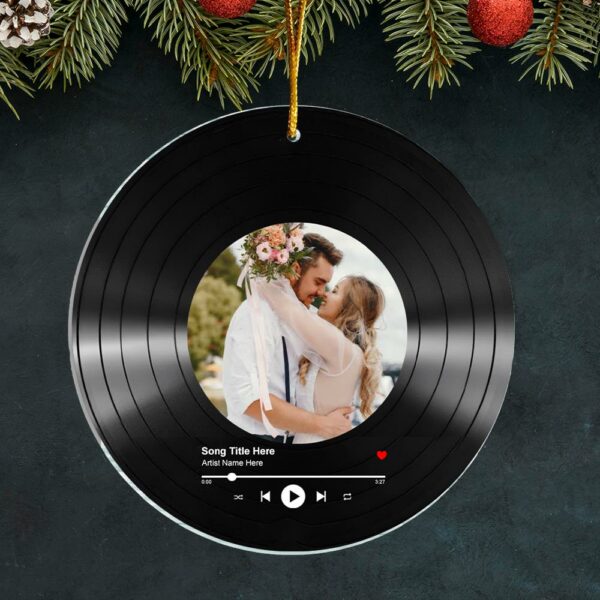 Luxury Ornament First Christmas Married - Married Photo Ornament - First Christmas Married Gift Vr2 - Image 2