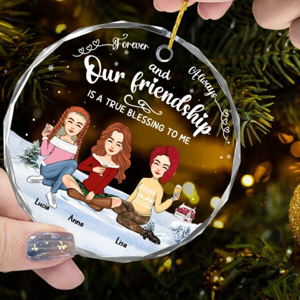 Luxury Ornament Friendship Is A True Blessing To Me - Personalized Glass Ornament Gift For Best Friends - Image 6