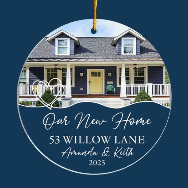 Luxury Ornament New Home Photo, Custom House Address Ornament, Housewarming Gift, Realtor Client Gift, Couples Home Personalized Glass Ornament - Image 8