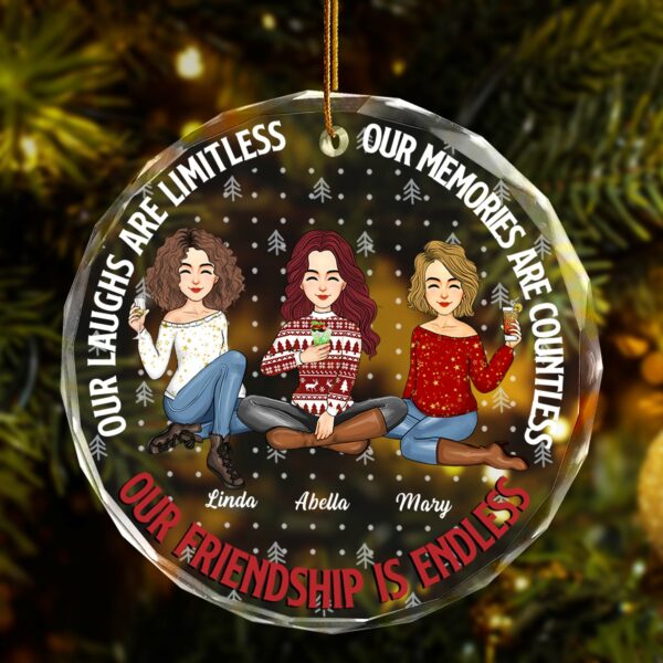 Luxury Ornament Our Friendship Is Endless - Personalized Glass Ornament - Image 2