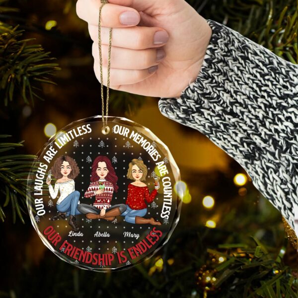 Luxury Ornament Our Friendship Is Endless - Personalized Glass Ornament - Image 5