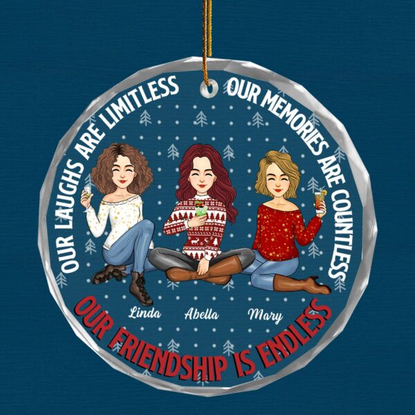 Luxury Ornament Our Friendship Is Endless - Personalized Glass Ornament - Image 4